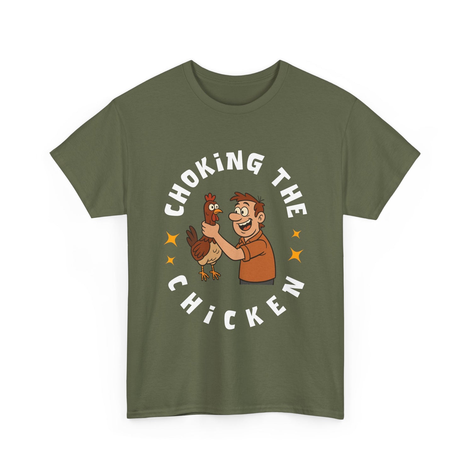 Choking the Chicken T-Shirt — Funny Retro Chicken Holding Graphic Tee