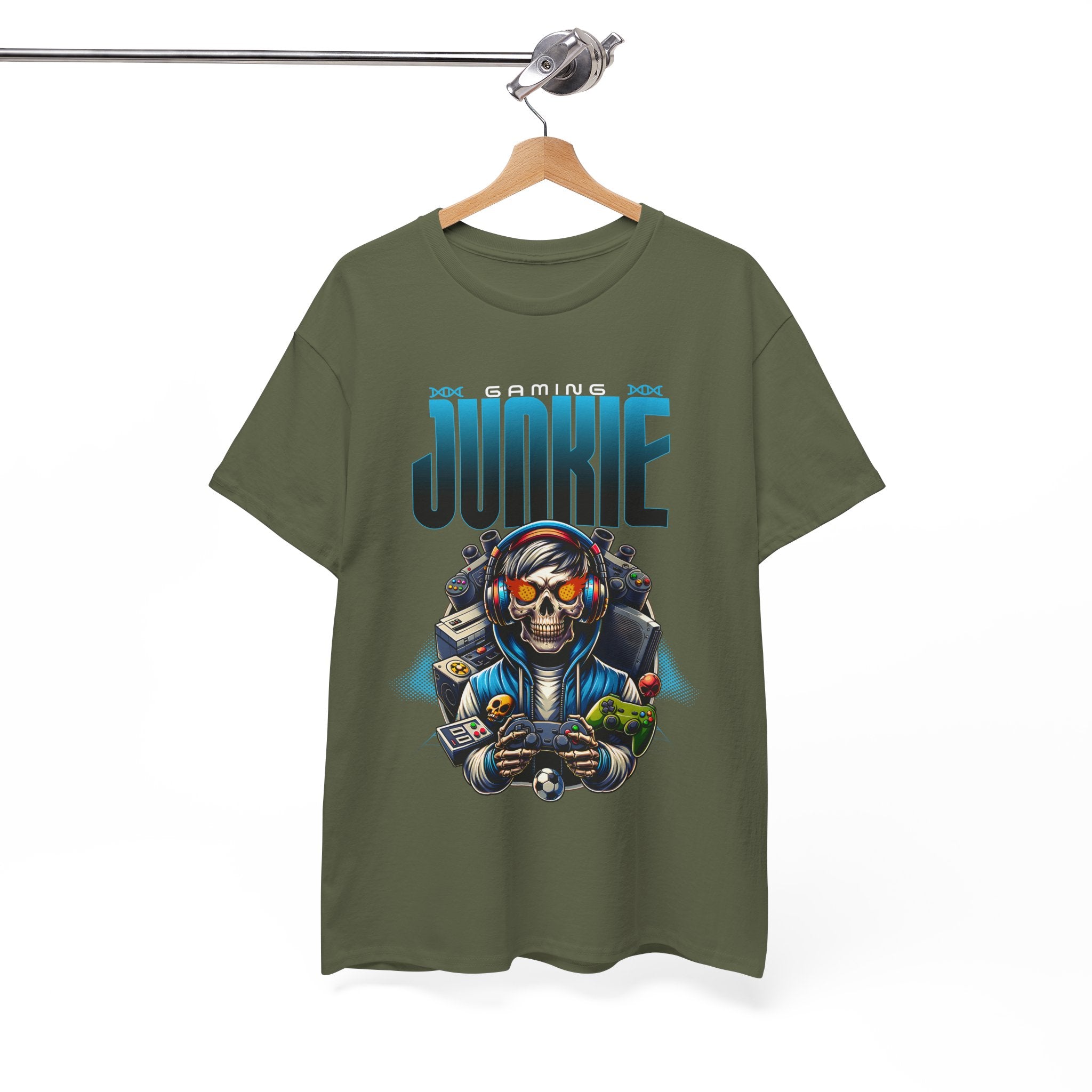 Gaming Junkie Skull Tee — Gamer Skull Controller Graphic T-Shirt