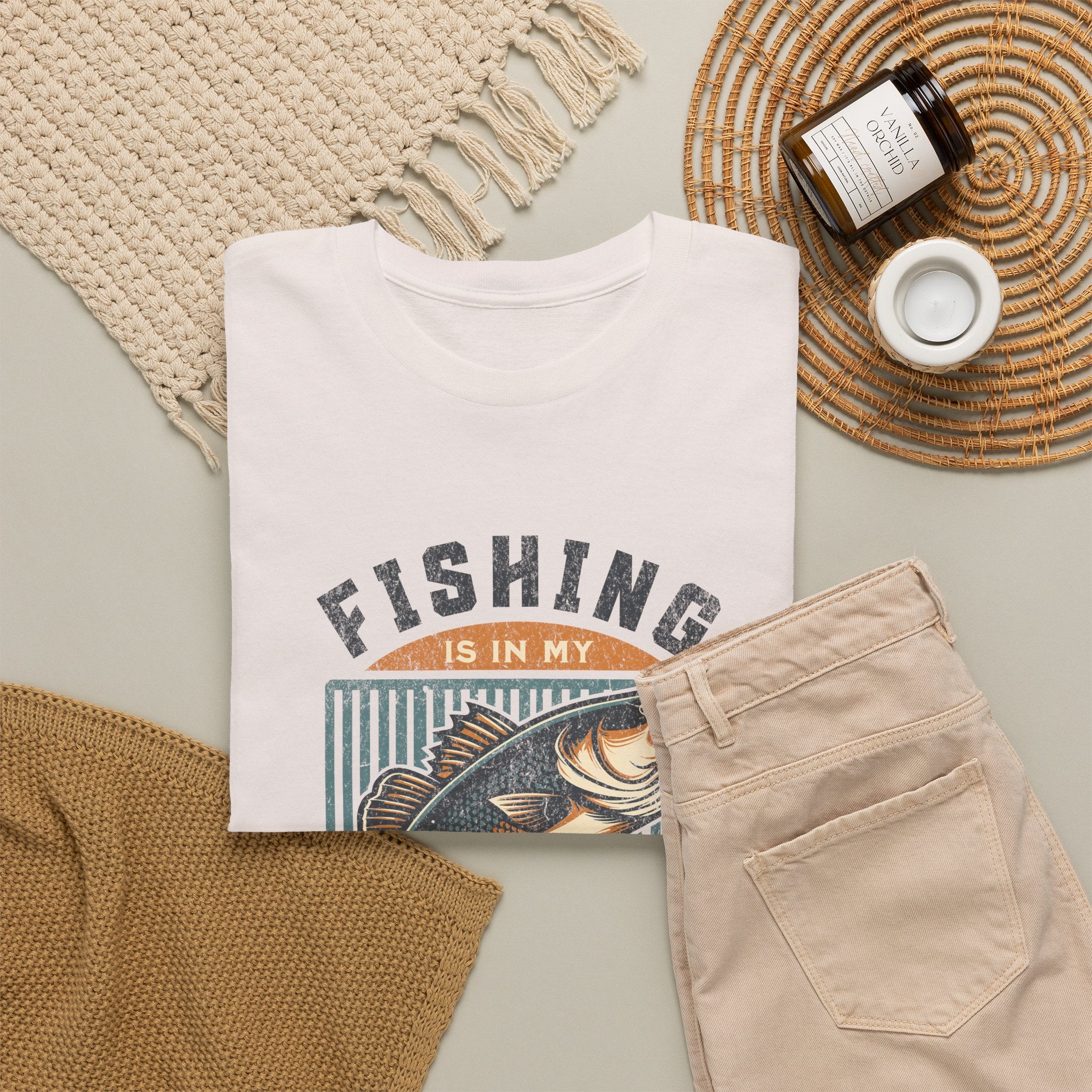 Fishing Is My Blood T-Shirt — Retro Bass Graphic Tee for Anglers