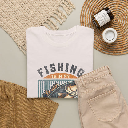 Fishing Is My Blood T-Shirt — Retro Bass Graphic Tee for Anglers
