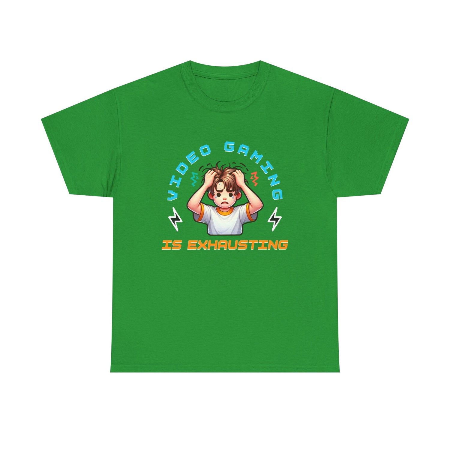 Gaming T‑Shirt — "Video Gaming Is Exhausting" Cute Anime Gamer Tee