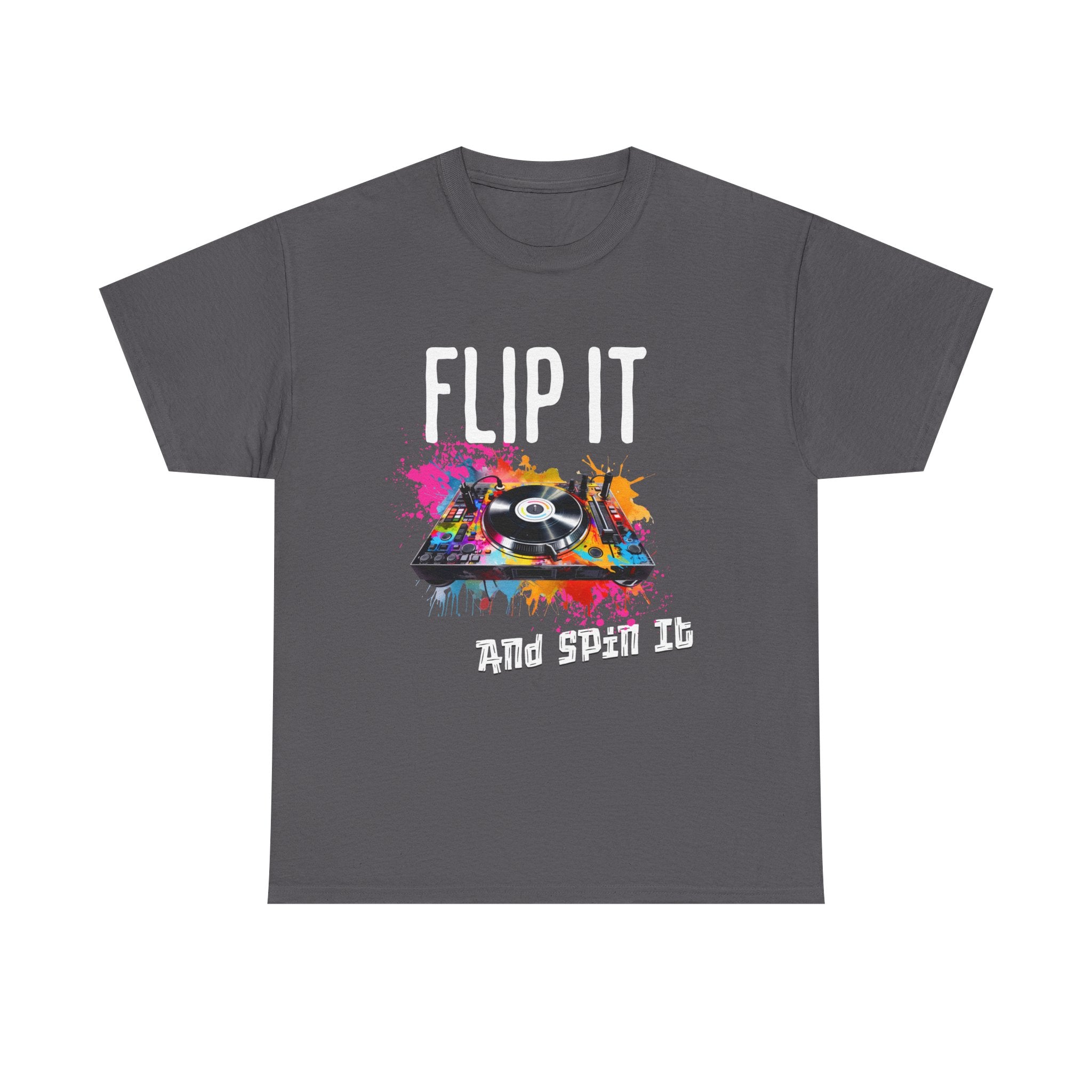 Flip &amp; Spin the Record Unisex Heavy Cotton Tee