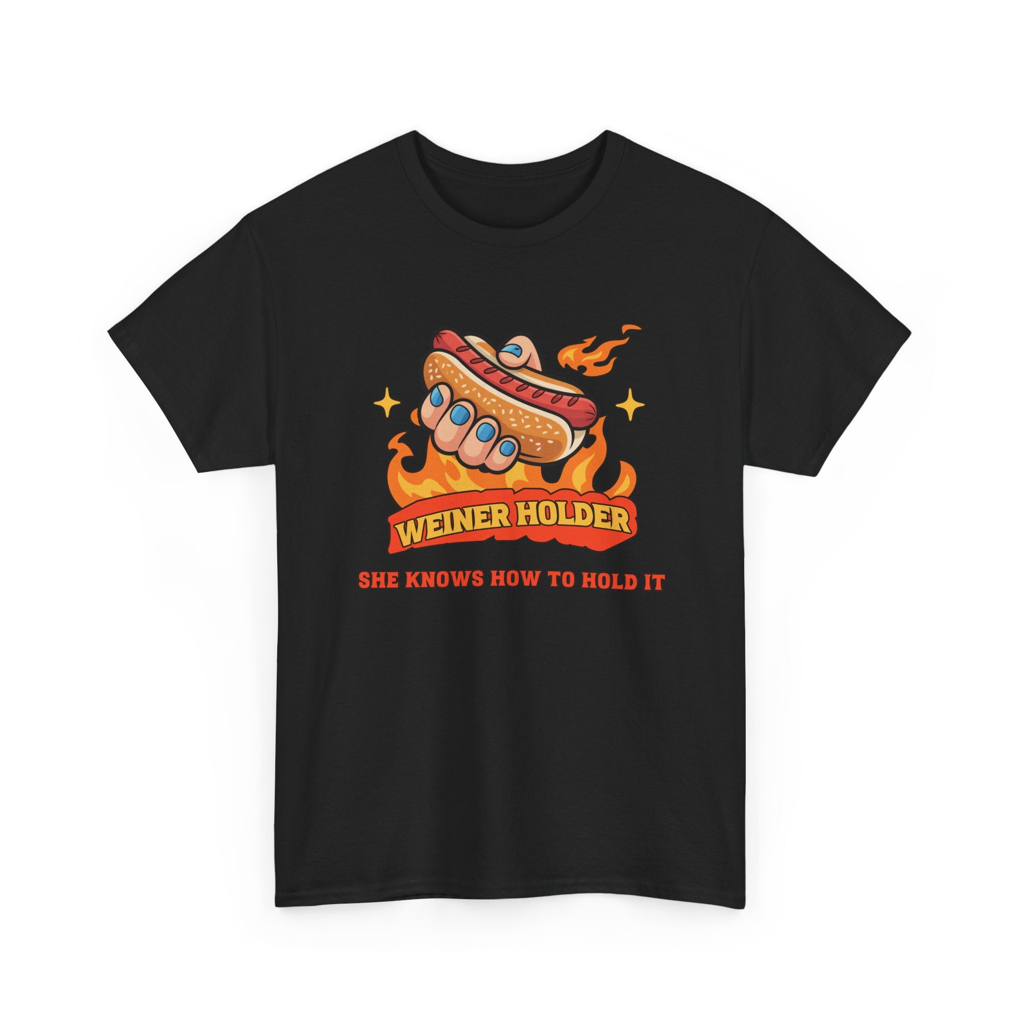 Funny Hot Dog T-Shirt — Weiner Holder Adult-Themed Tee