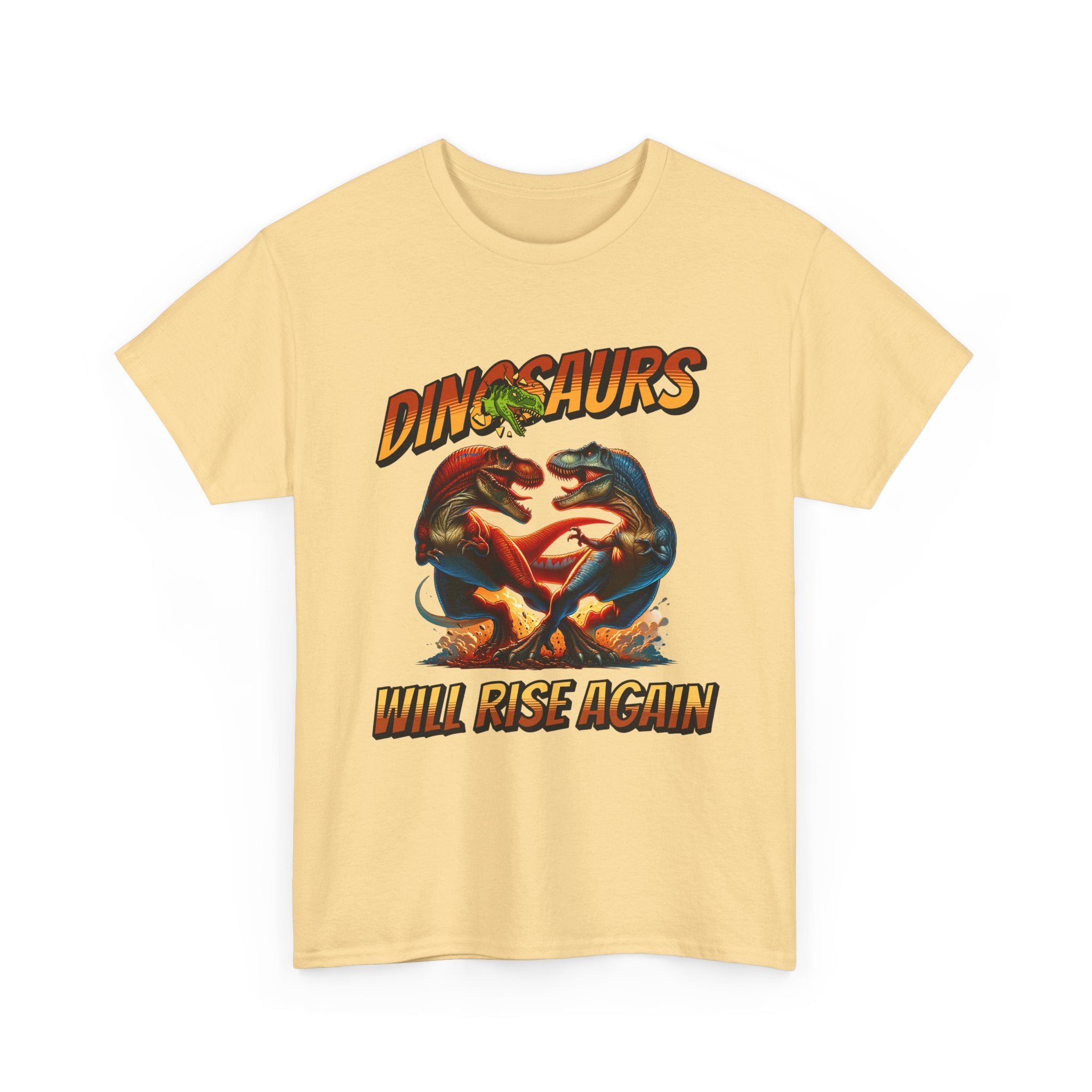 Dinosaur Graphic Tee – "Dinosaurs Will Rise Again" Retro Jurassic T‑Shirt