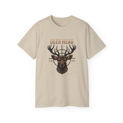 Deer Head Collector Cotton Hunting Tee - Tan