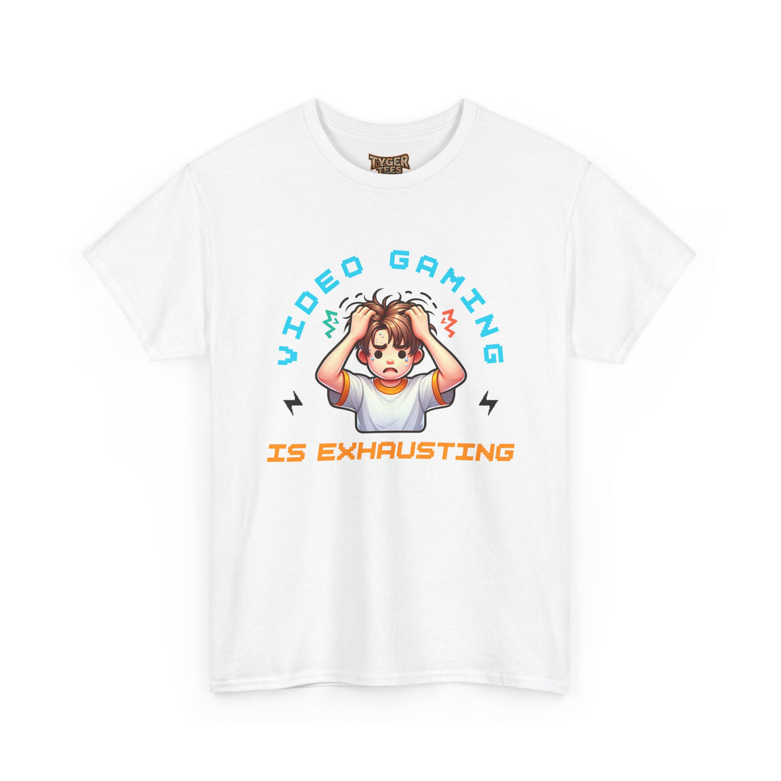 Gaming T‑Shirt — "Video Gaming Is Exhausting" Cute Anime Gamer Tee
