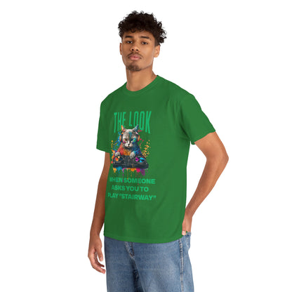 Cat DJ T‑Shirt — “The Look When Someone Asks You to Play ‘Stairway’”