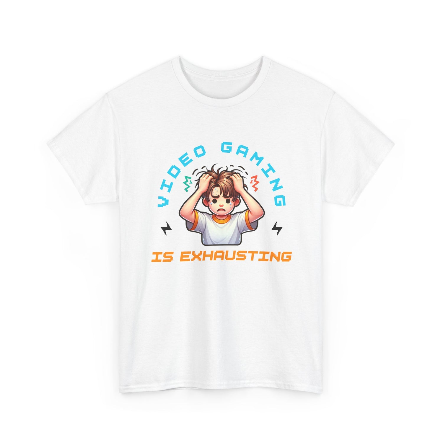 Gaming T‑Shirt — "Video Gaming Is Exhausting" Cute Anime Gamer Tee
