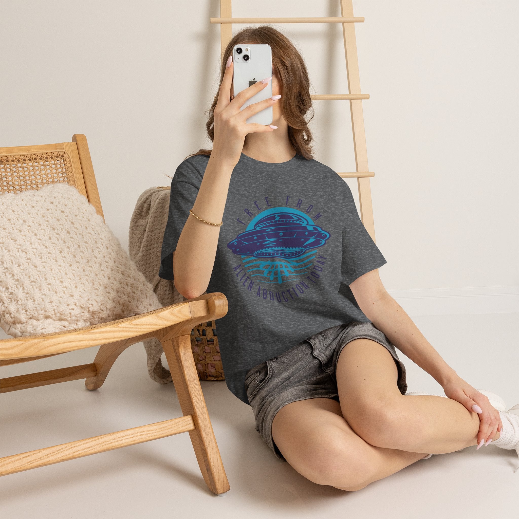 Alien Abduction Tee — "Free From Alien Abduction Today" UFO Graphic Shirt