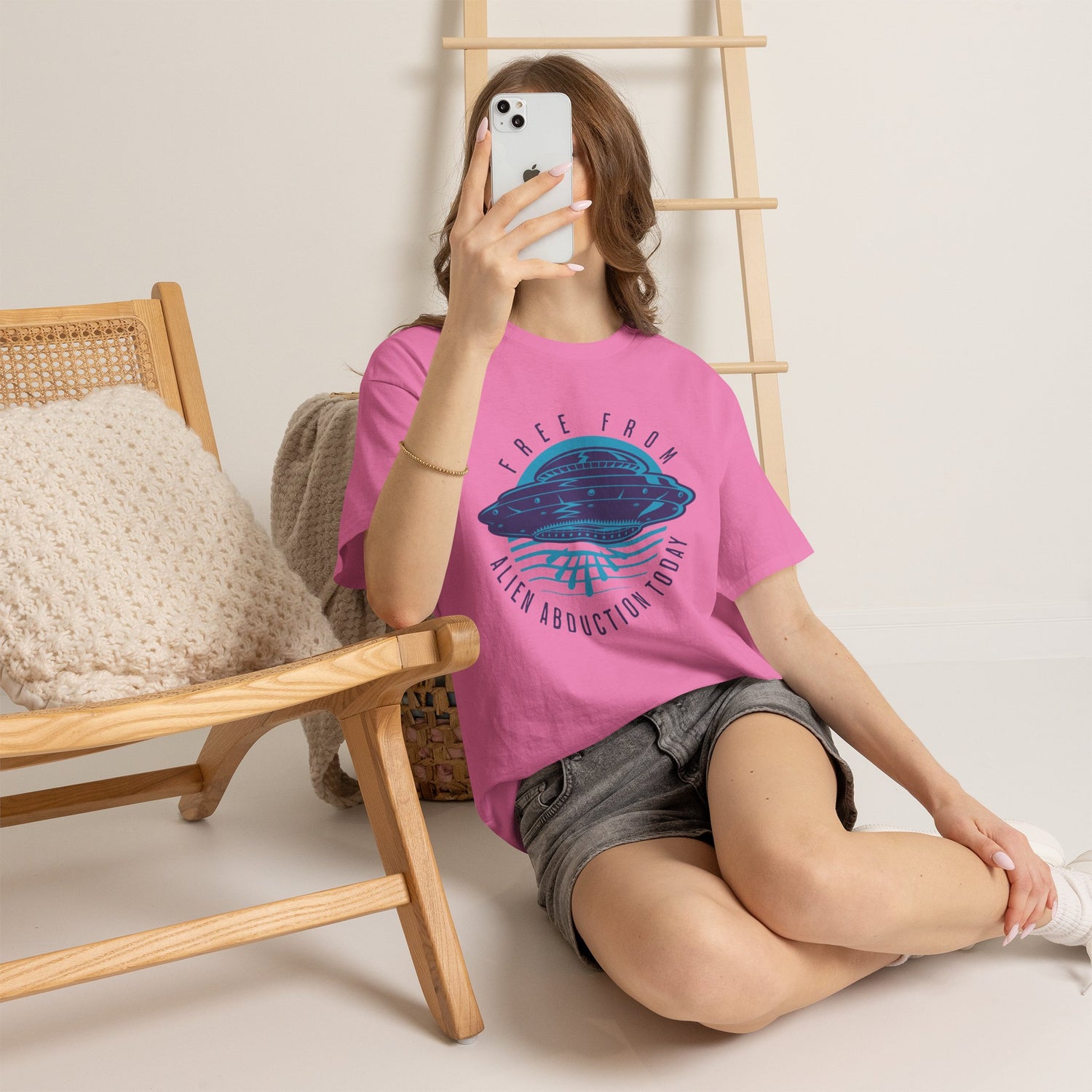Alien Abduction Tee — "Free From Alien Abduction Today" UFO Graphic Shirt