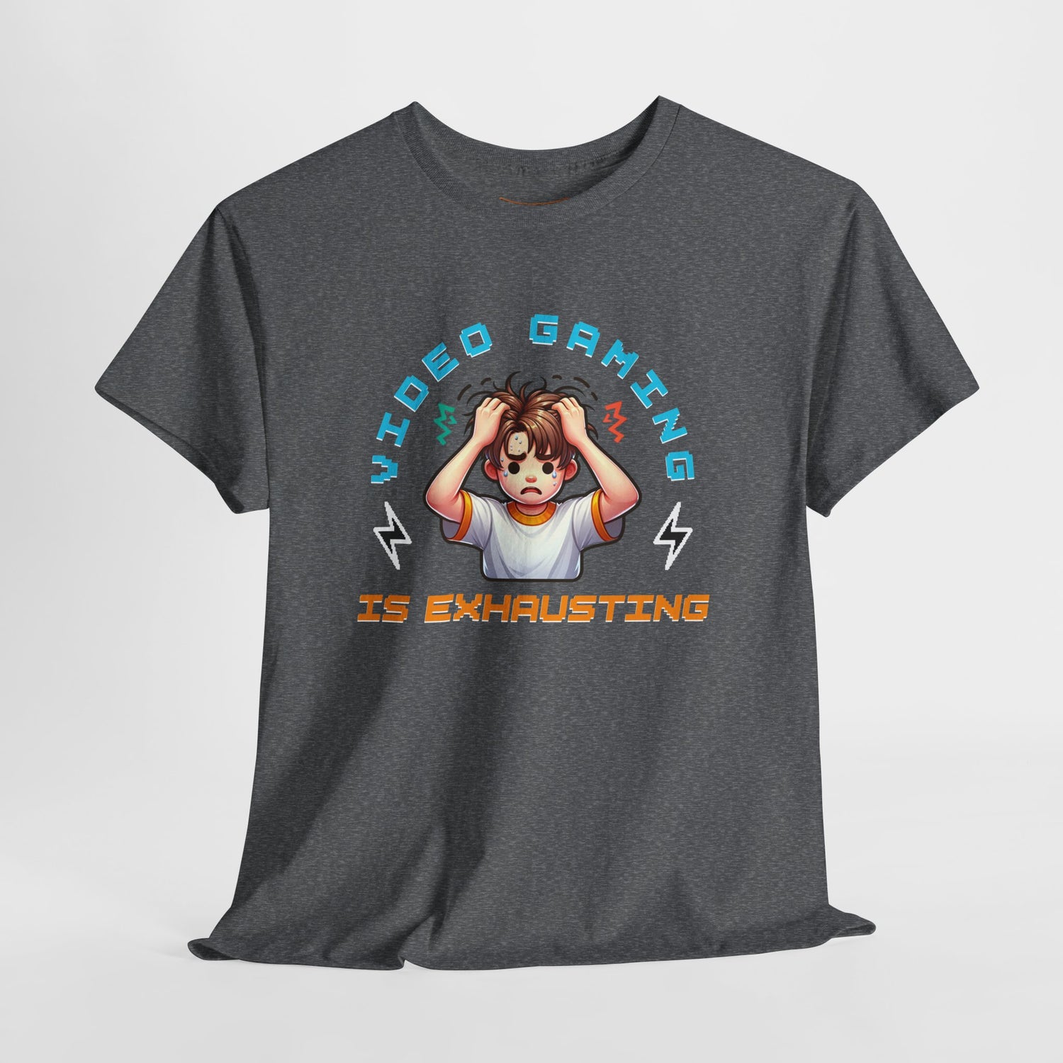 Gaming T‑Shirt — "Video Gaming Is Exhausting" Cute Anime Gamer Tee