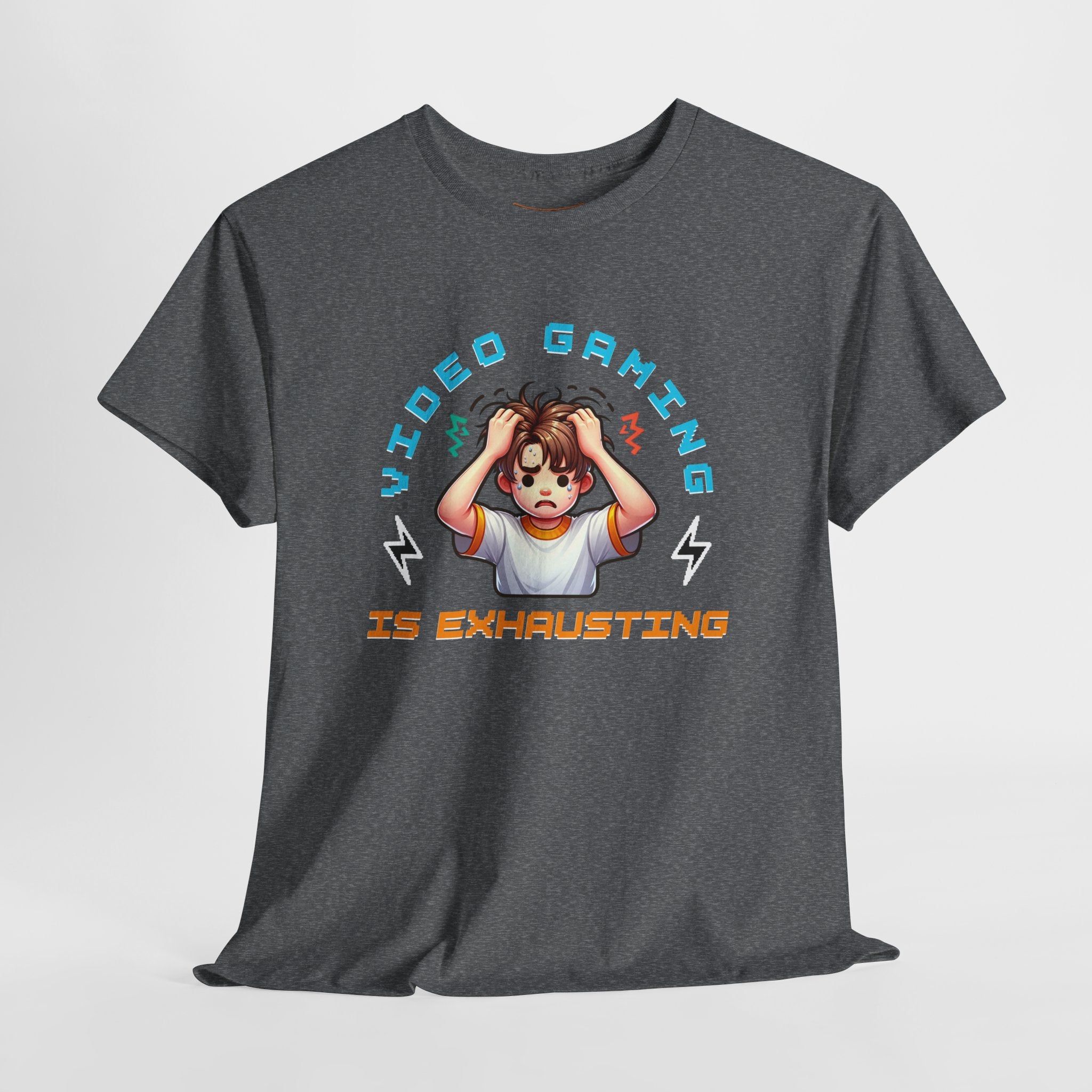 Gaming T‑Shirt — "Video Gaming Is Exhausting" Cute Anime Gamer Tee