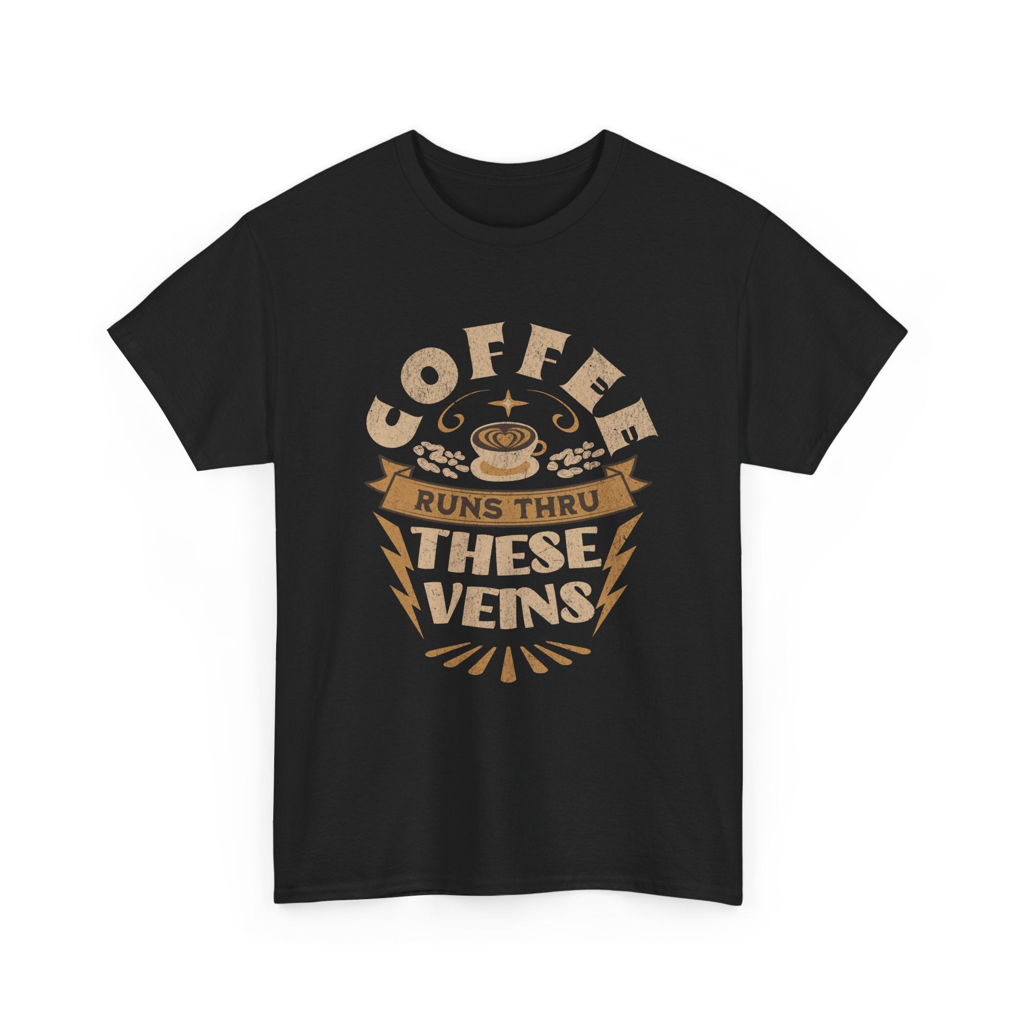 Coffee Runs Through These Veins – Funny Coffee Lover T-Shirt