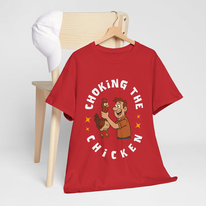Choking the Chicken T-Shirt — Funny Retro Chicken Holding Graphic Tee