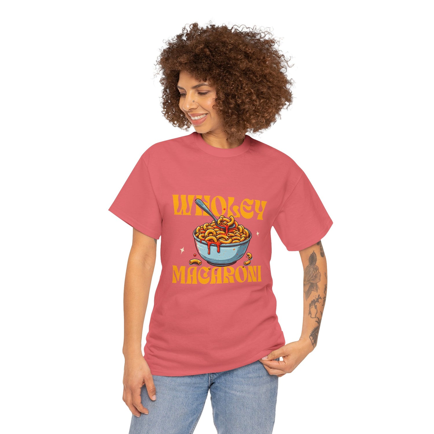 Wholey Macaroni Unisex Tee, Funny T-Shirt, Casual Graphic Shirt, Gift for Pasta Lovers, Foodie Apparel, Comfortable Everyday Wear