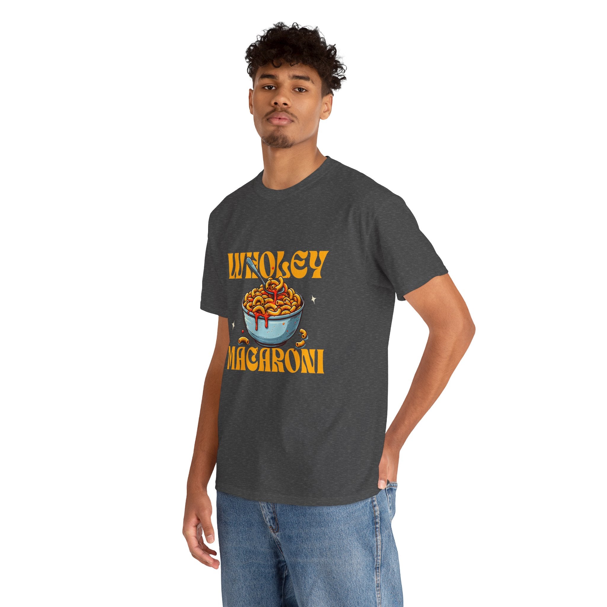Wholey Macaroni Unisex Tee, Funny T-Shirt, Casual Graphic Shirt, Gift for Pasta Lovers, Foodie Apparel, Comfortable Everyday Wear