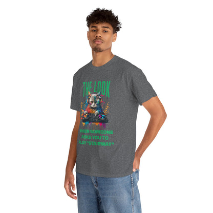 Cat DJ T‑Shirt — “The Look When Someone Asks You to Play ‘Stairway’”