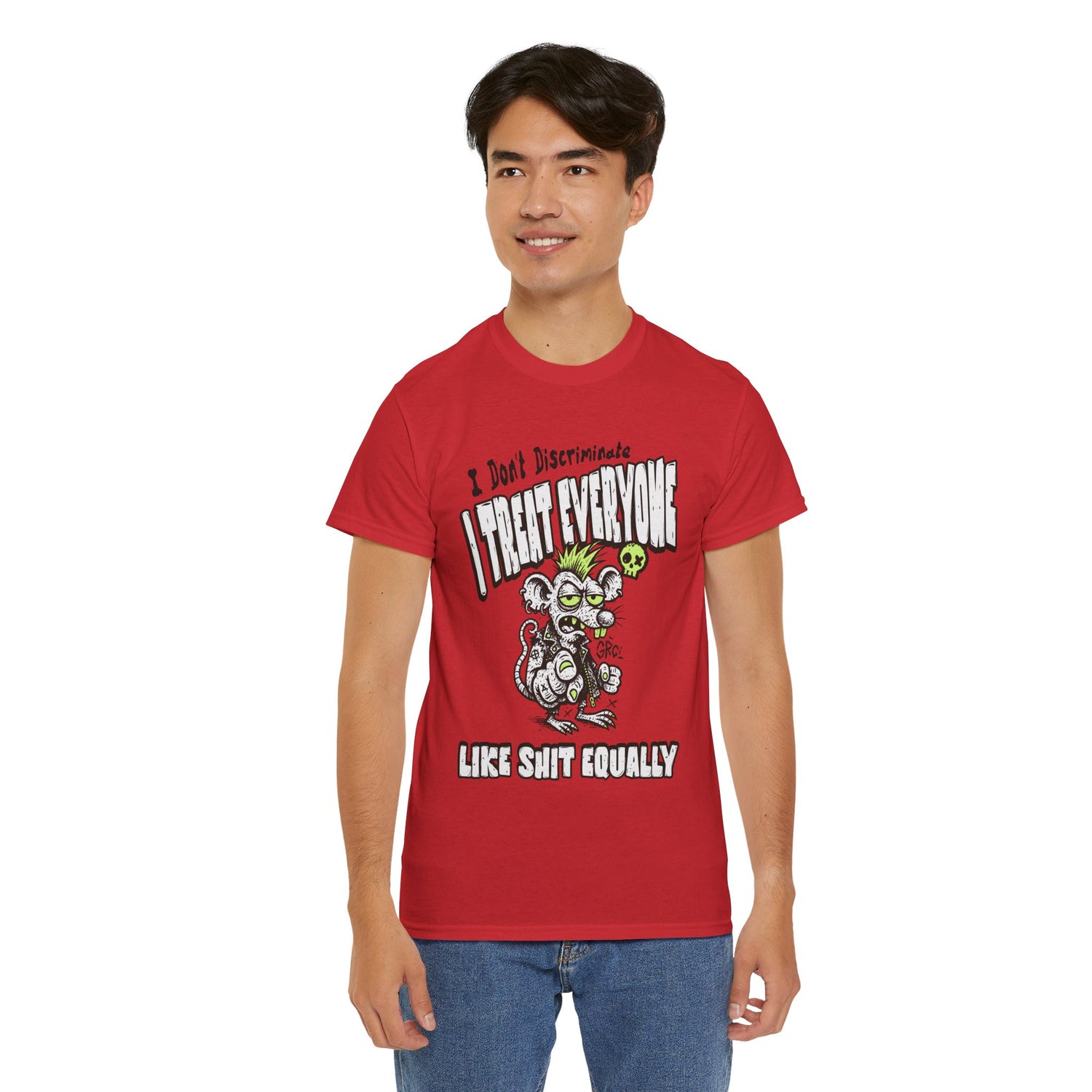 I Treat Everyone Like Shit Equally - Rude Rat Graphic Tee