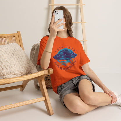 Alien Abduction Tee — "Free From Alien Abduction Today" UFO Graphic Shirt
