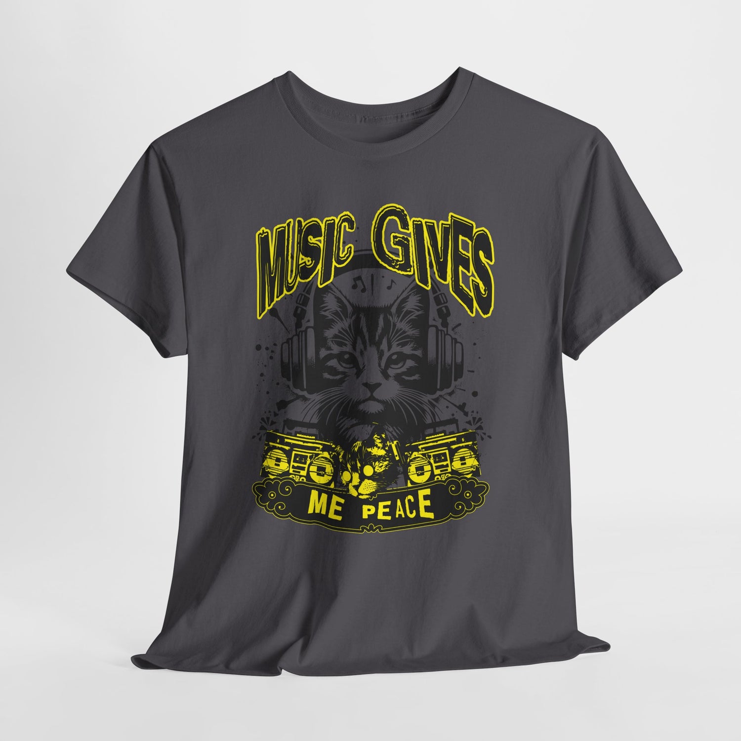 Music Gives Me Peace Cat T-Shirt