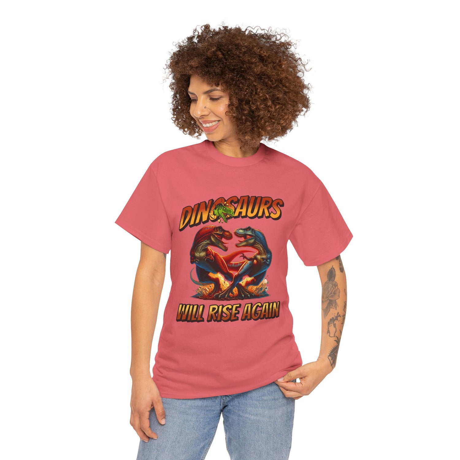 Dinosaur Graphic Tee – "Dinosaurs Will Rise Again" Retro Jurassic T‑Shirt