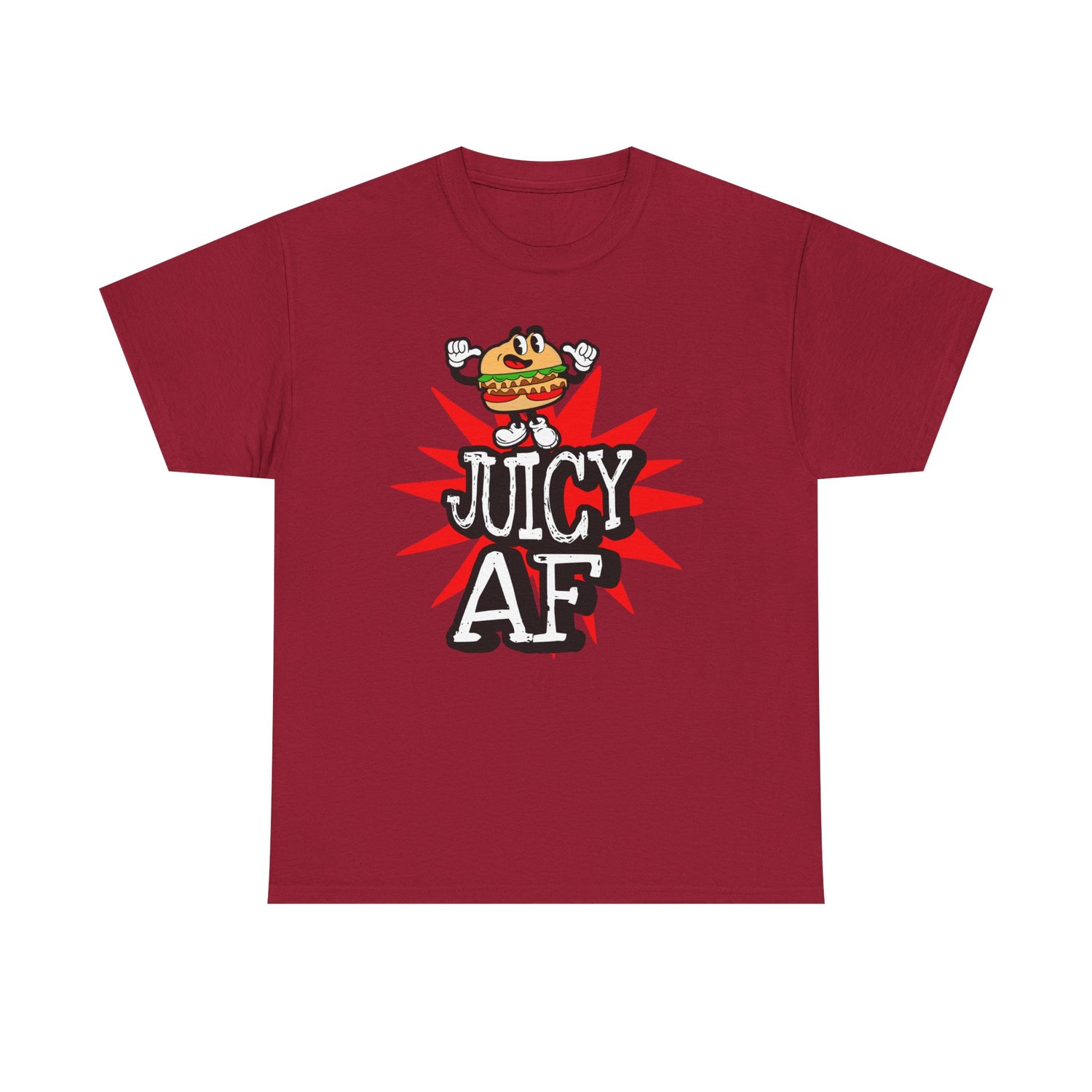 Juicy AF T-Shirt — Retro Cartoon Burger Graphic Tee