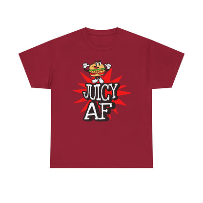 Juicy AF T-Shirt — Retro Cartoon Burger Graphic Tee