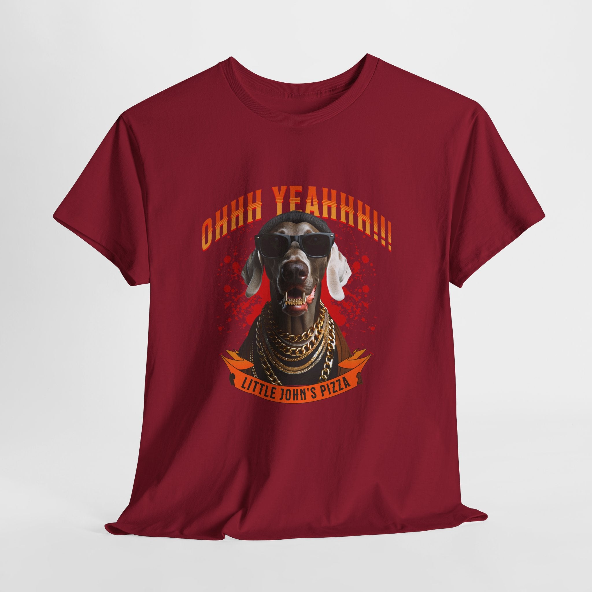Little Johns Pizza Lover Unisex Tee, Ohhh Yeahhh Graphic Tee, Funny Dog T-Shirt, Food Lover Gift, Unisex Cotton Shirt