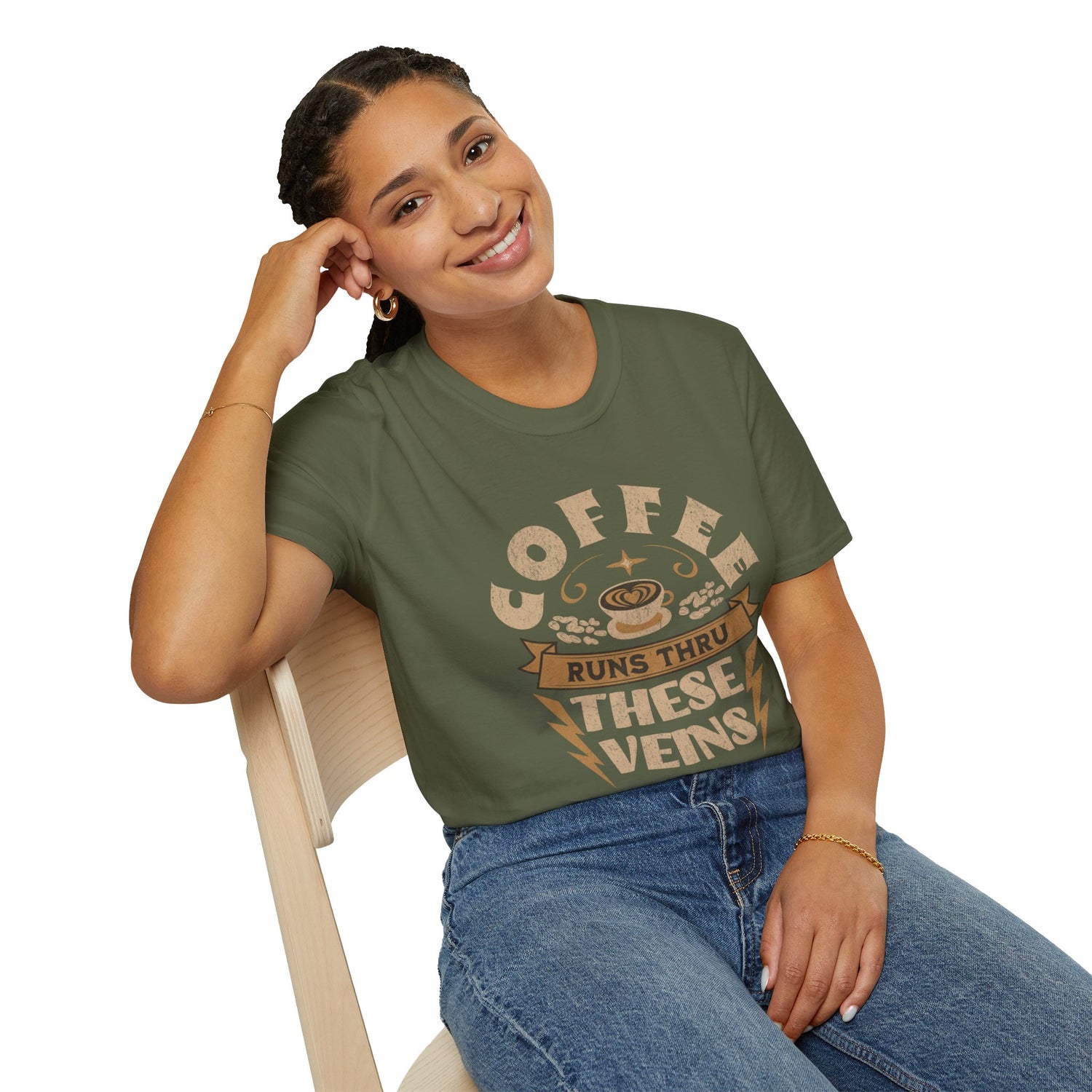 Coffee Runs Thru These Veins Unisex T-Shirt
