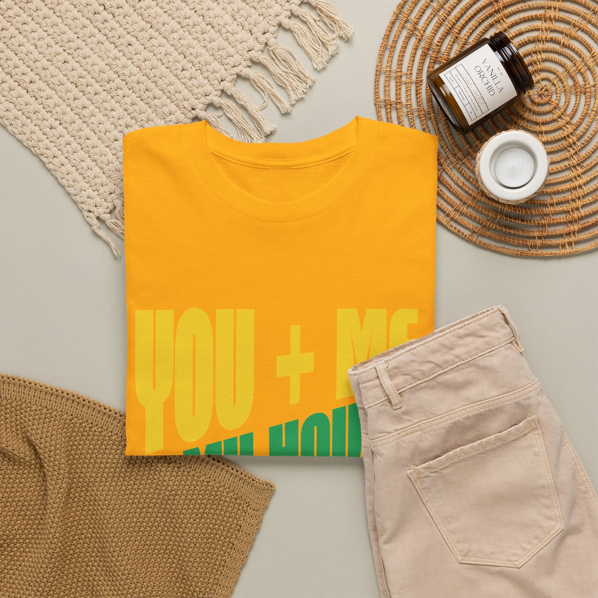 Funny Tee — "You + Me + My House = Good Time" Colorful Suggestive Tee