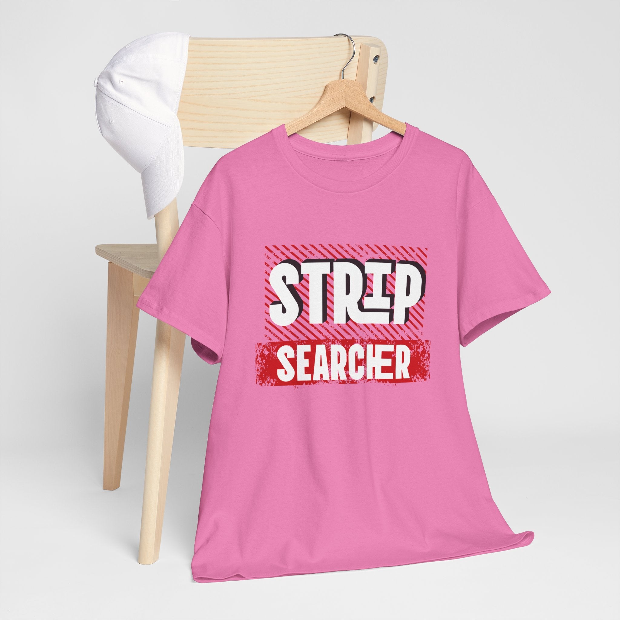Step Searcher Graphic Tee — Vintage Red Stamped Design