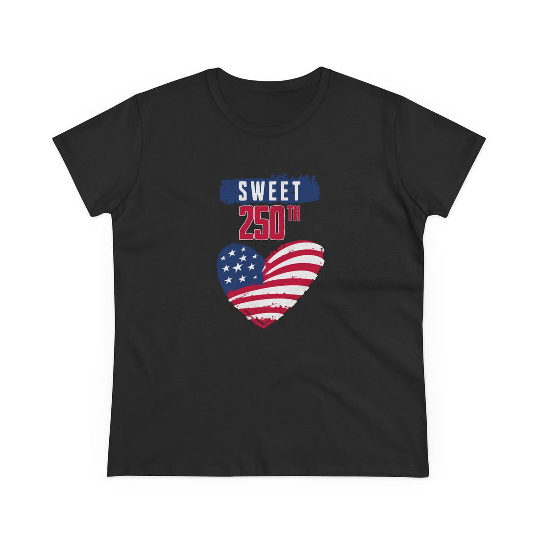 Sweet 250th American Flag Heart T‑Shirt