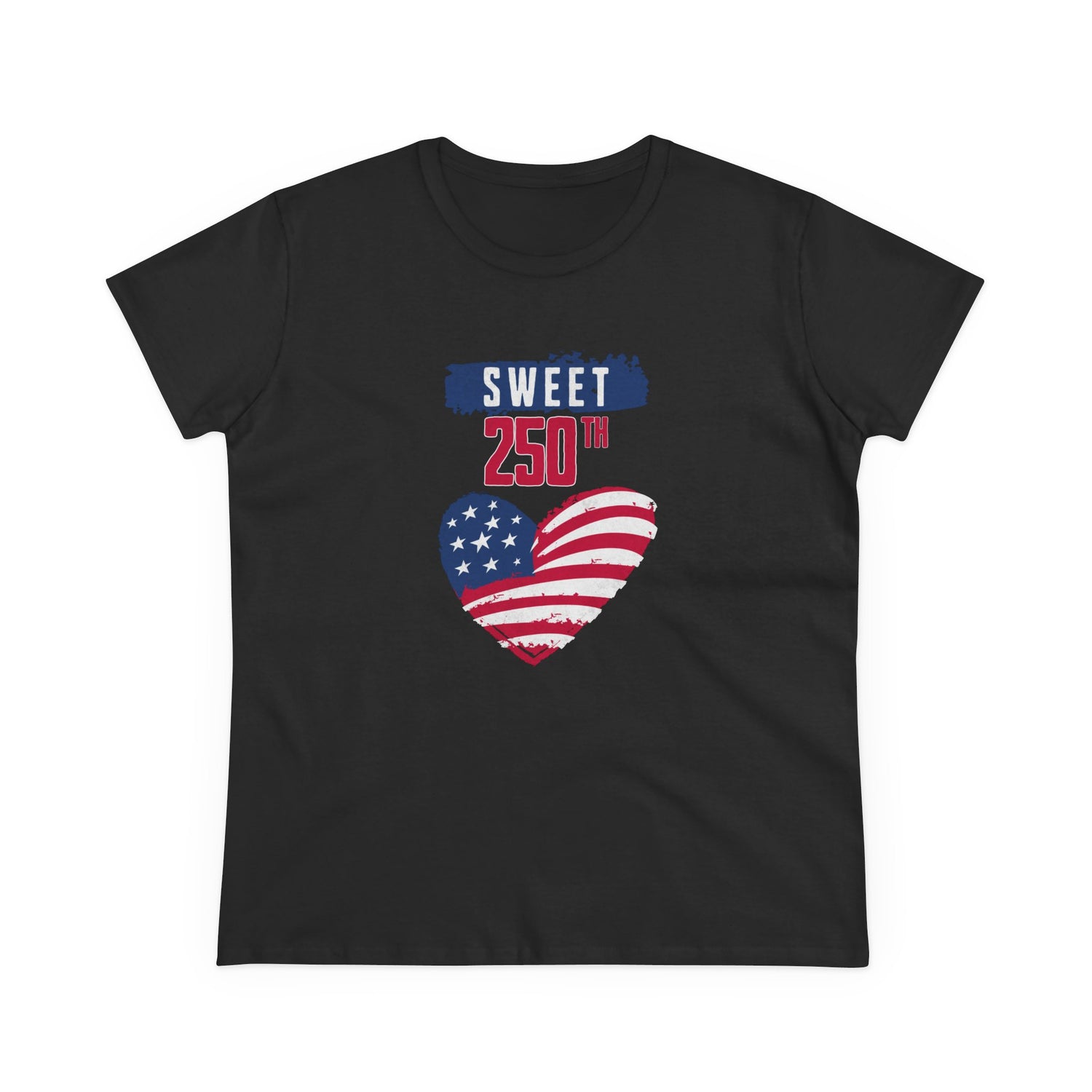 Sweet 250th American Flag Heart T‑Shirt