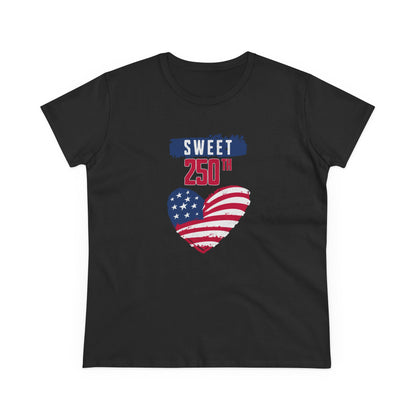 Sweet 250th American Flag Heart T‑Shirt