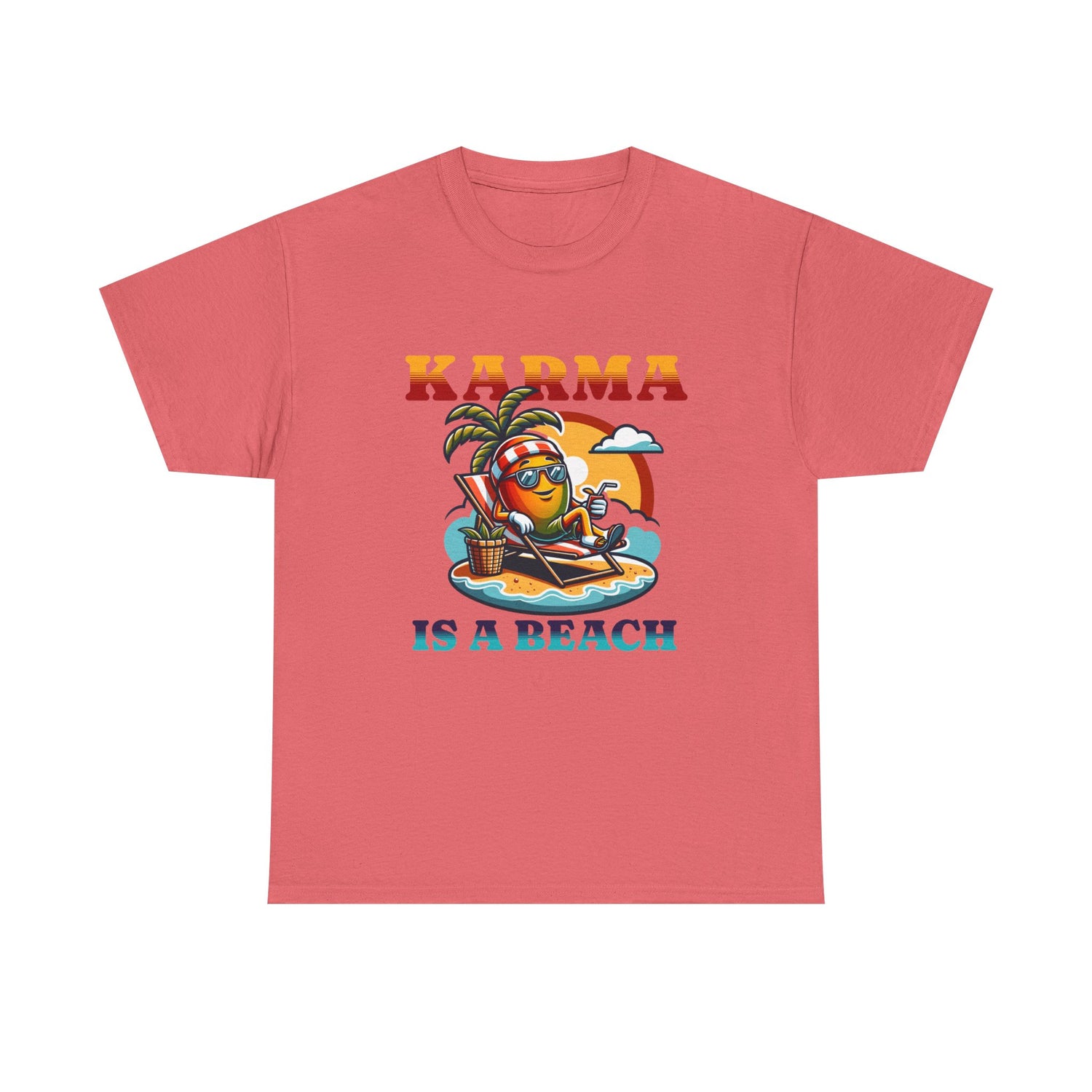 "Karma Is a Beach" Retro Tropical Tee