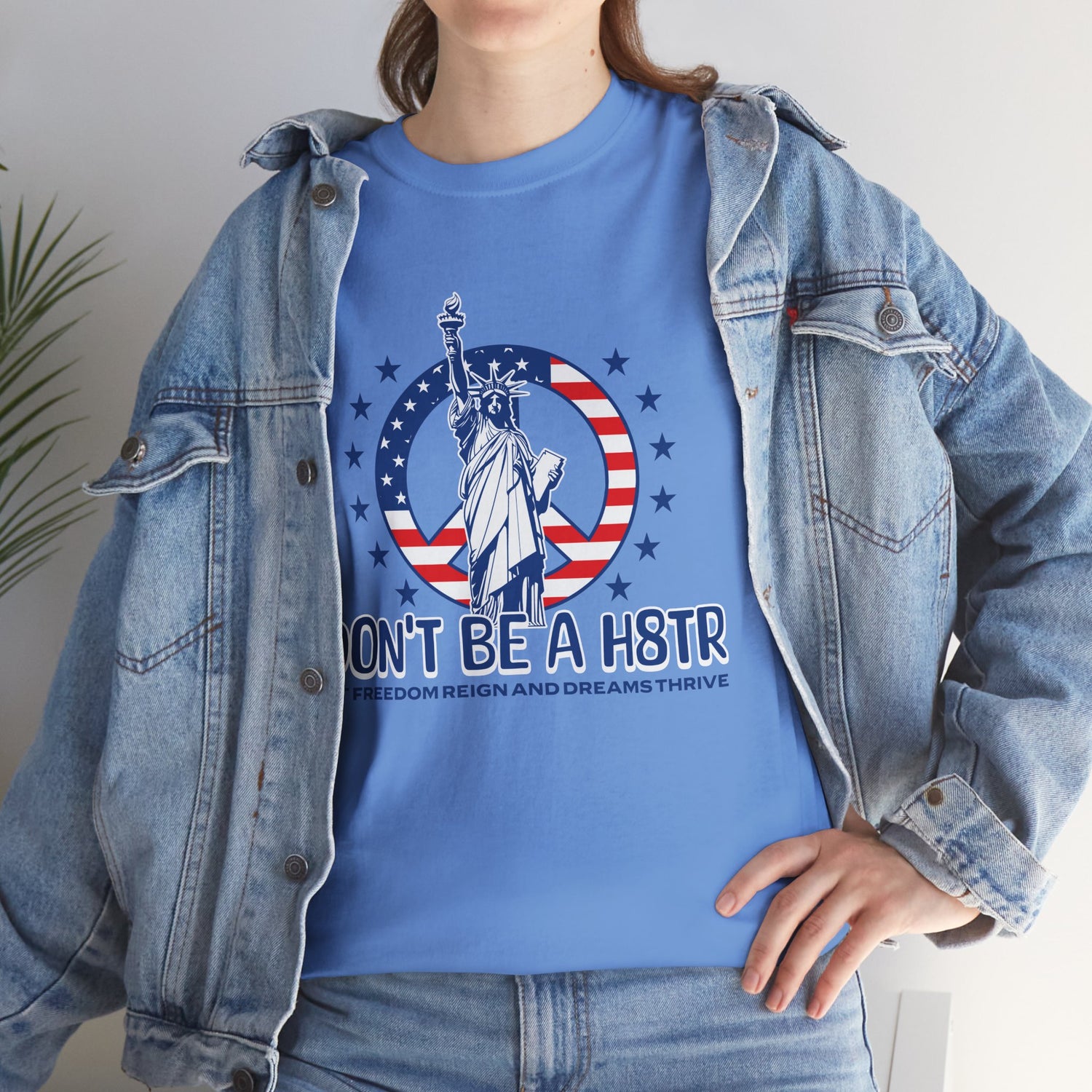 Don’t Be a H8TR Tee — Patriotic Statue of Liberty Graphic T-Shirt