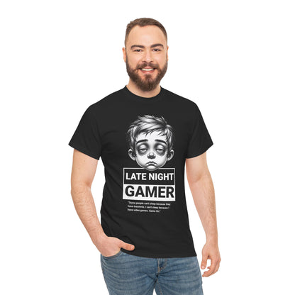 Late Night Gamer T-Shirt — Funny Sleepy Gamer Graphic Tee