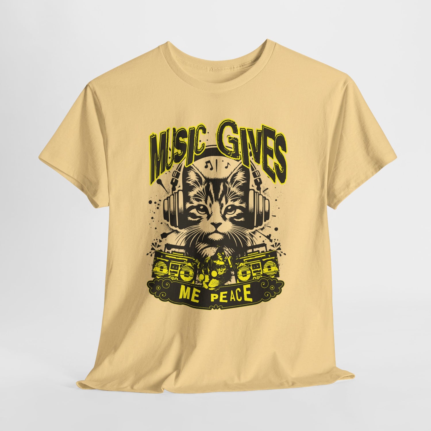 Music Gives Me Peace Cat T-Shirt