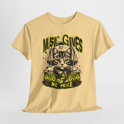 Music Gives Me Peace Cat T-Shirt