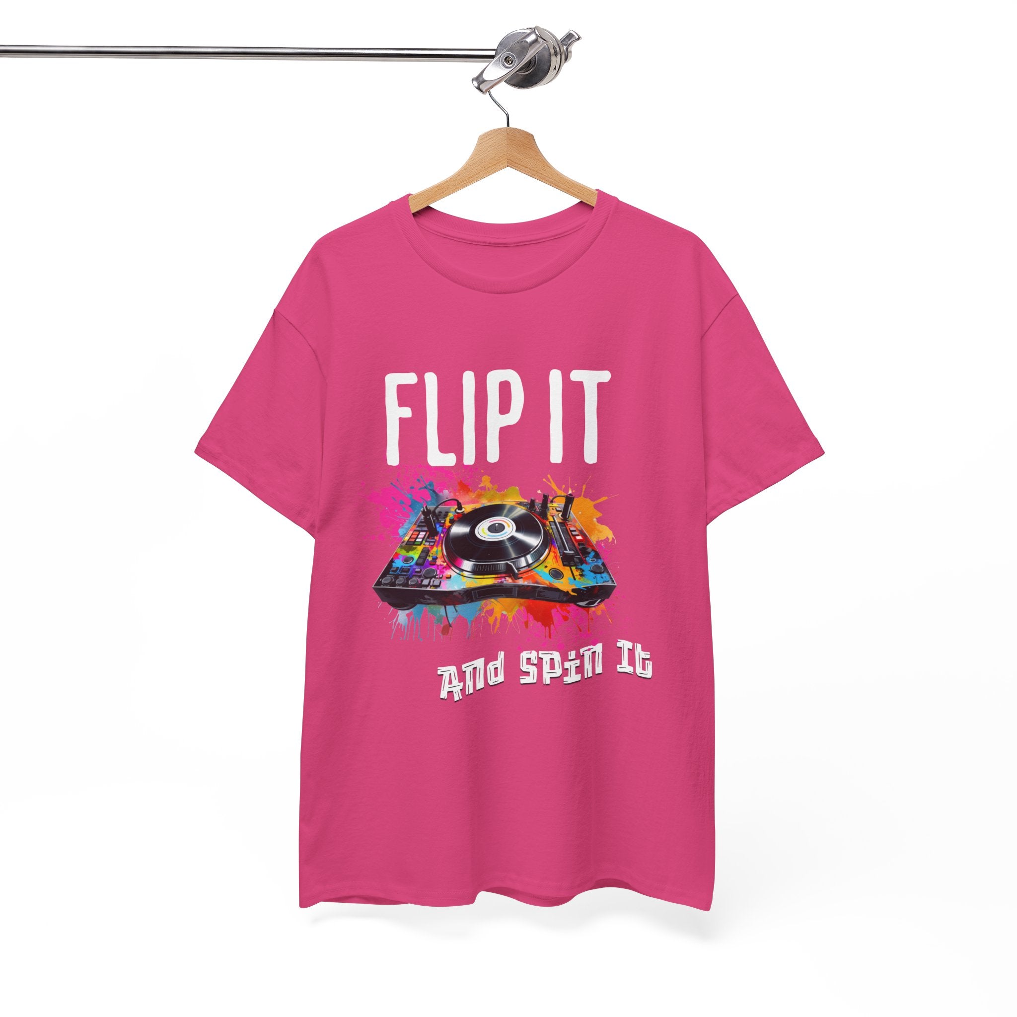 Flip &amp; Spin the Record Unisex Heavy Cotton Tee