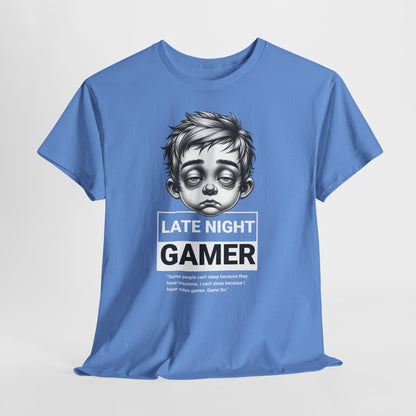 Late Night Gamer T-Shirt — Funny Sleepy Gamer Graphic Tee
