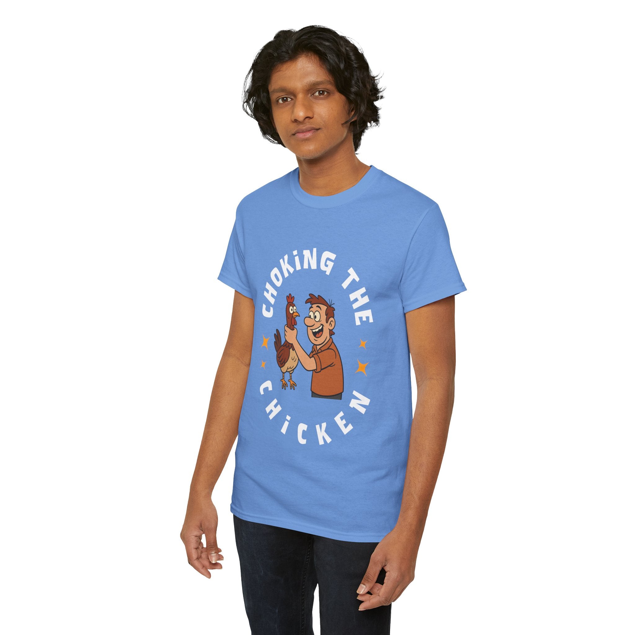 Choking the Chicken T-Shirt — Funny Retro Chicken Holding Graphic Tee