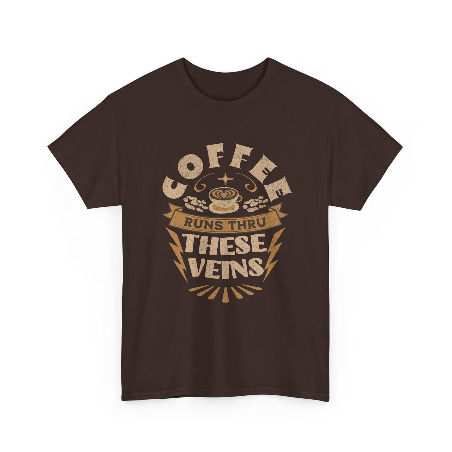Coffee Runs Through These Veins – Funny Coffee Lover T-Shirt