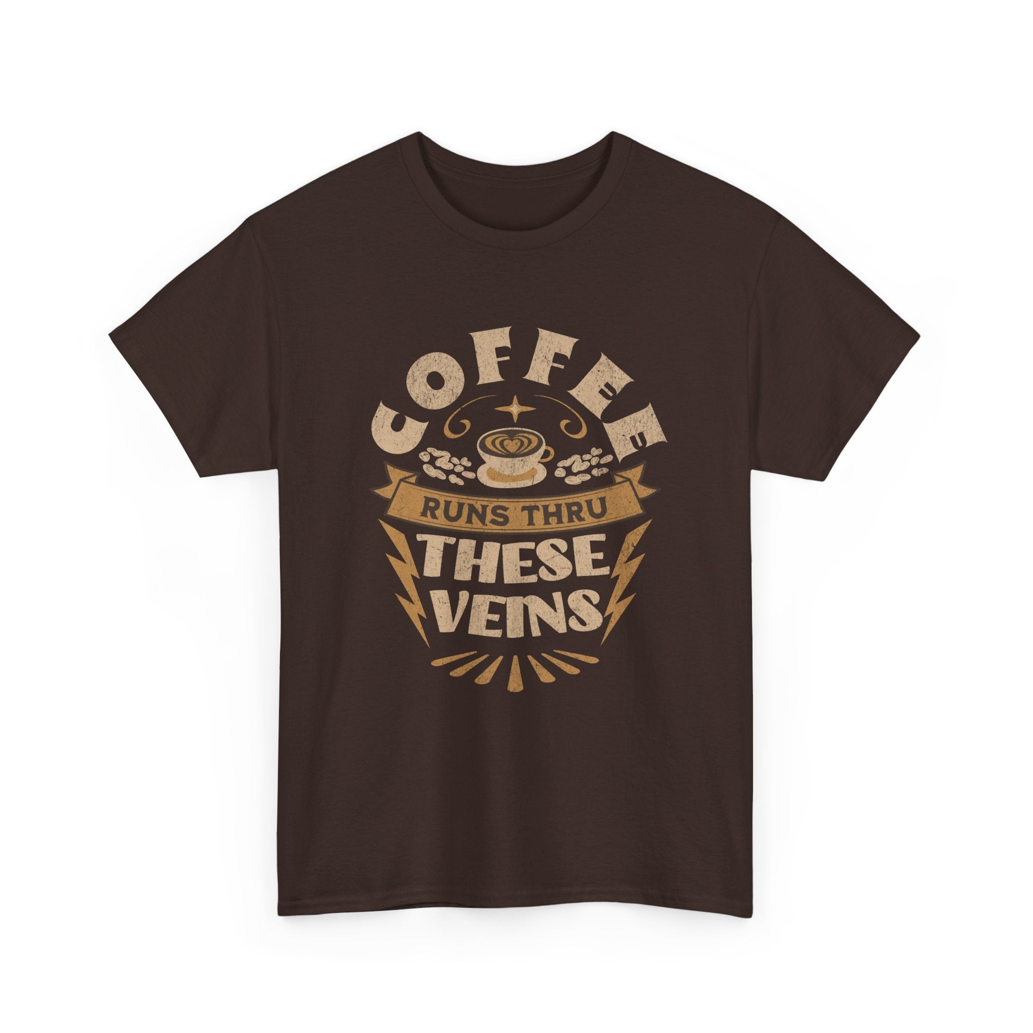 Coffee Runs Through These Veins – Funny Coffee Lover T-Shirt
