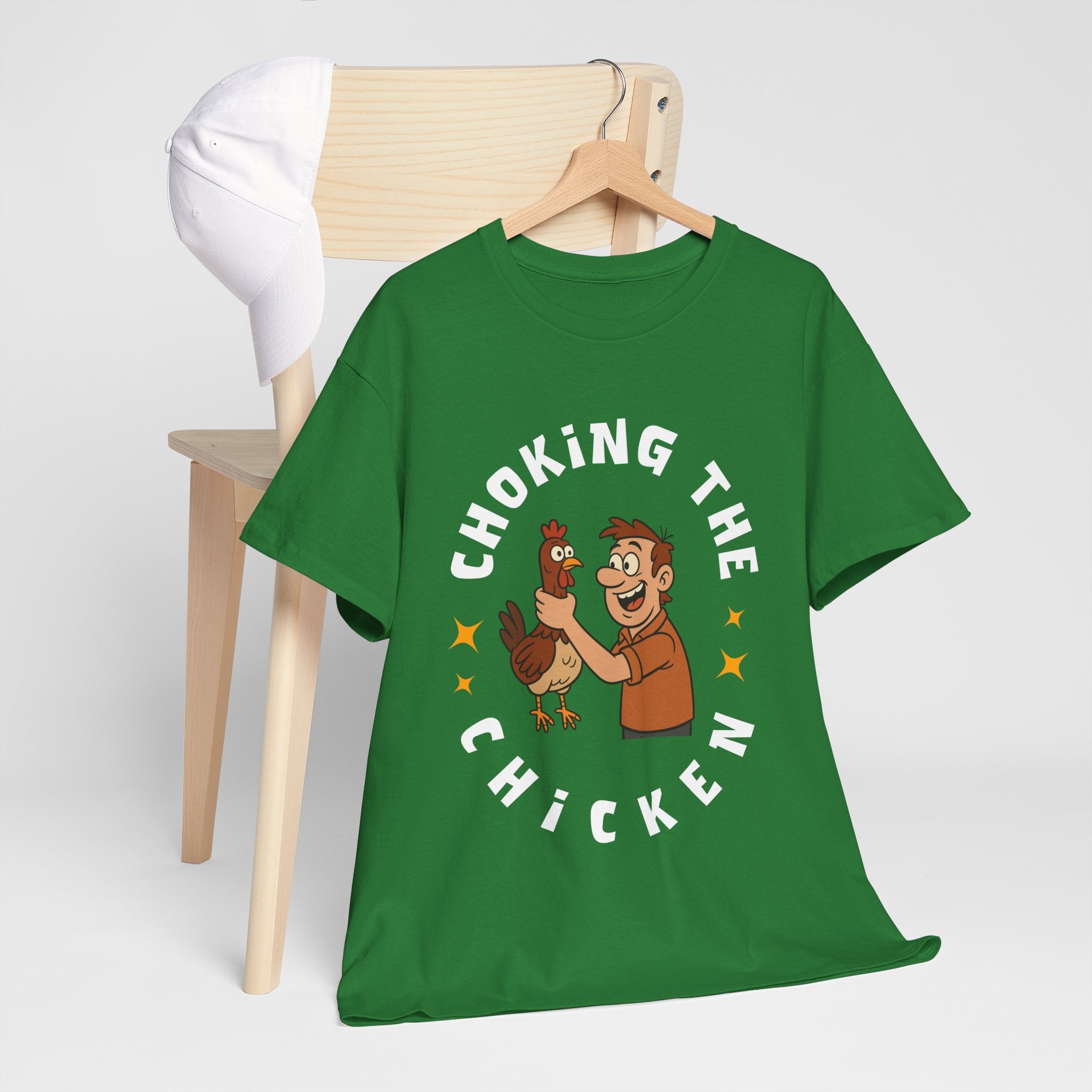 Choking the Chicken T-Shirt — Funny Retro Chicken Holding Graphic Tee