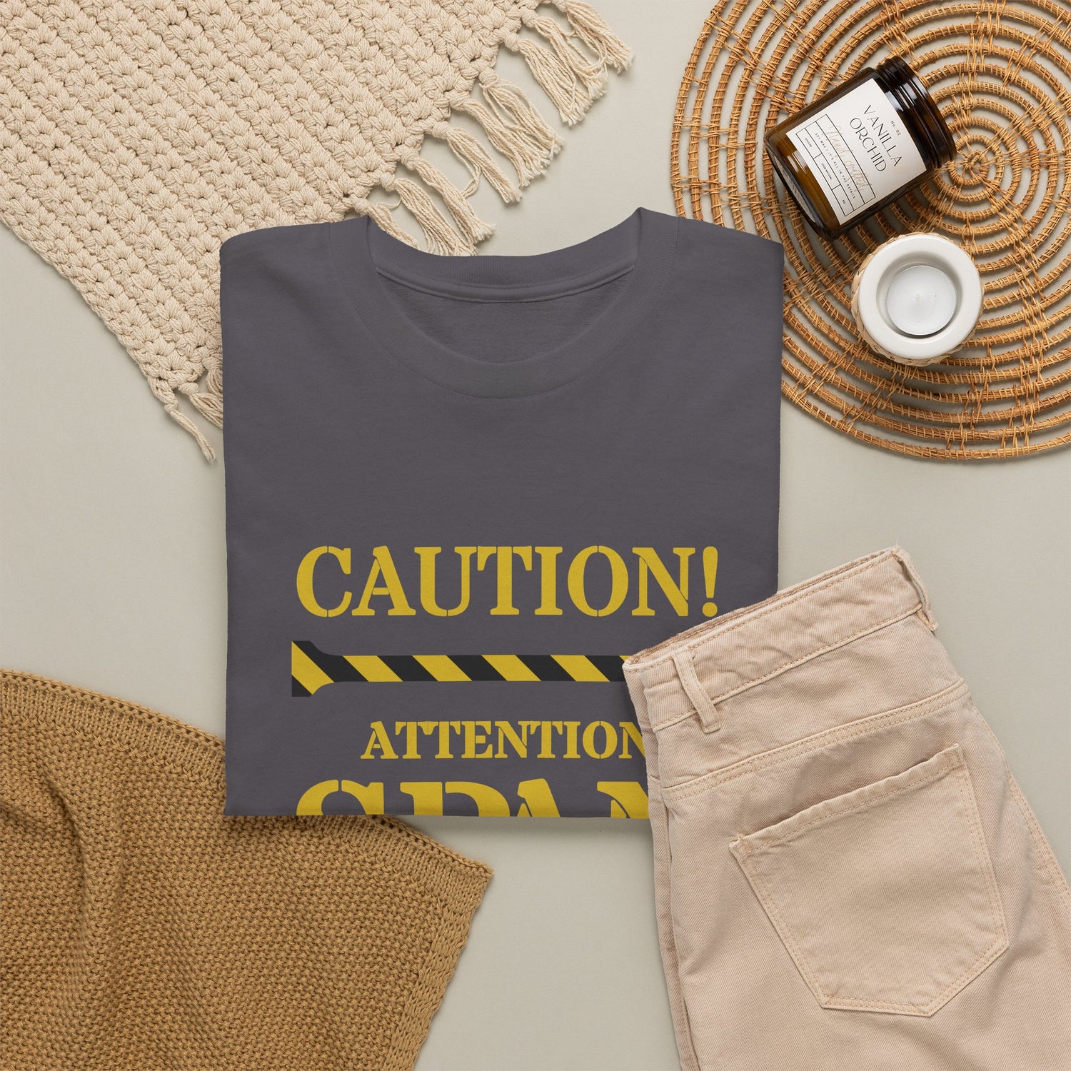 Caution! Attention Span Lacking T-Shirt — Funny Sarcastic Graphic Tee
