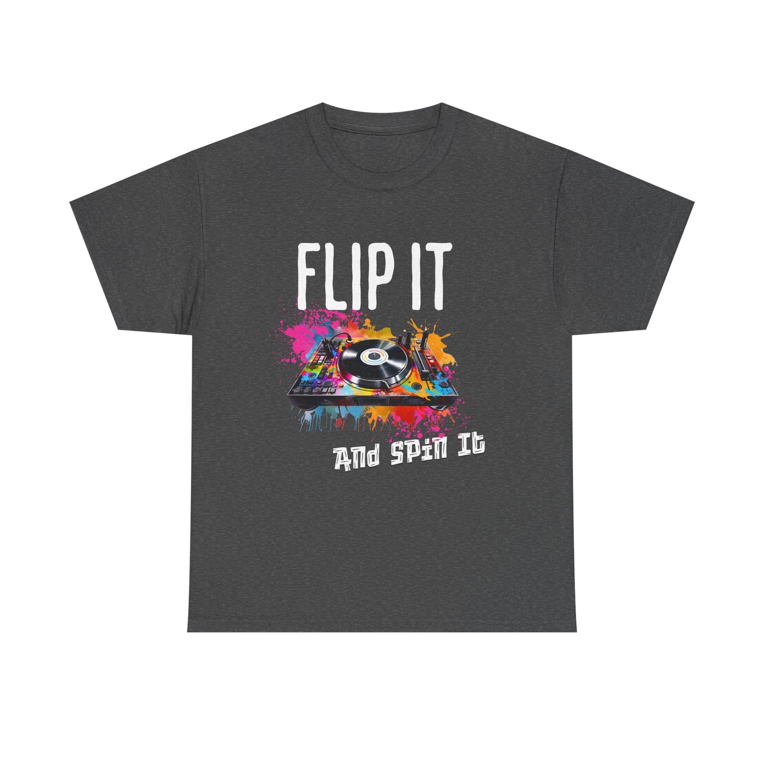 Flip &amp; Spin the Record Unisex Heavy Cotton Tee