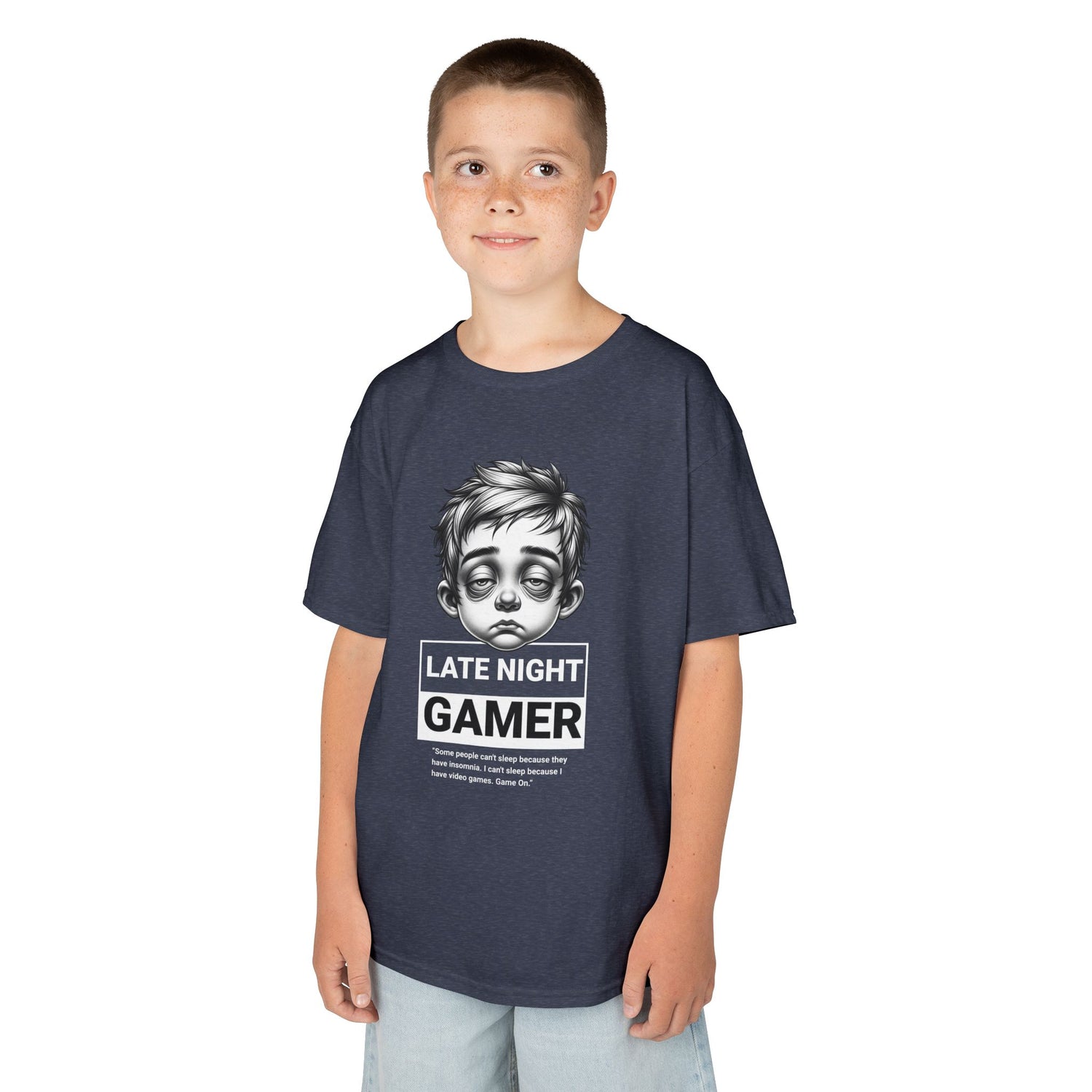 Late Night Gamer – Funny Kids Gaming T-Shirt