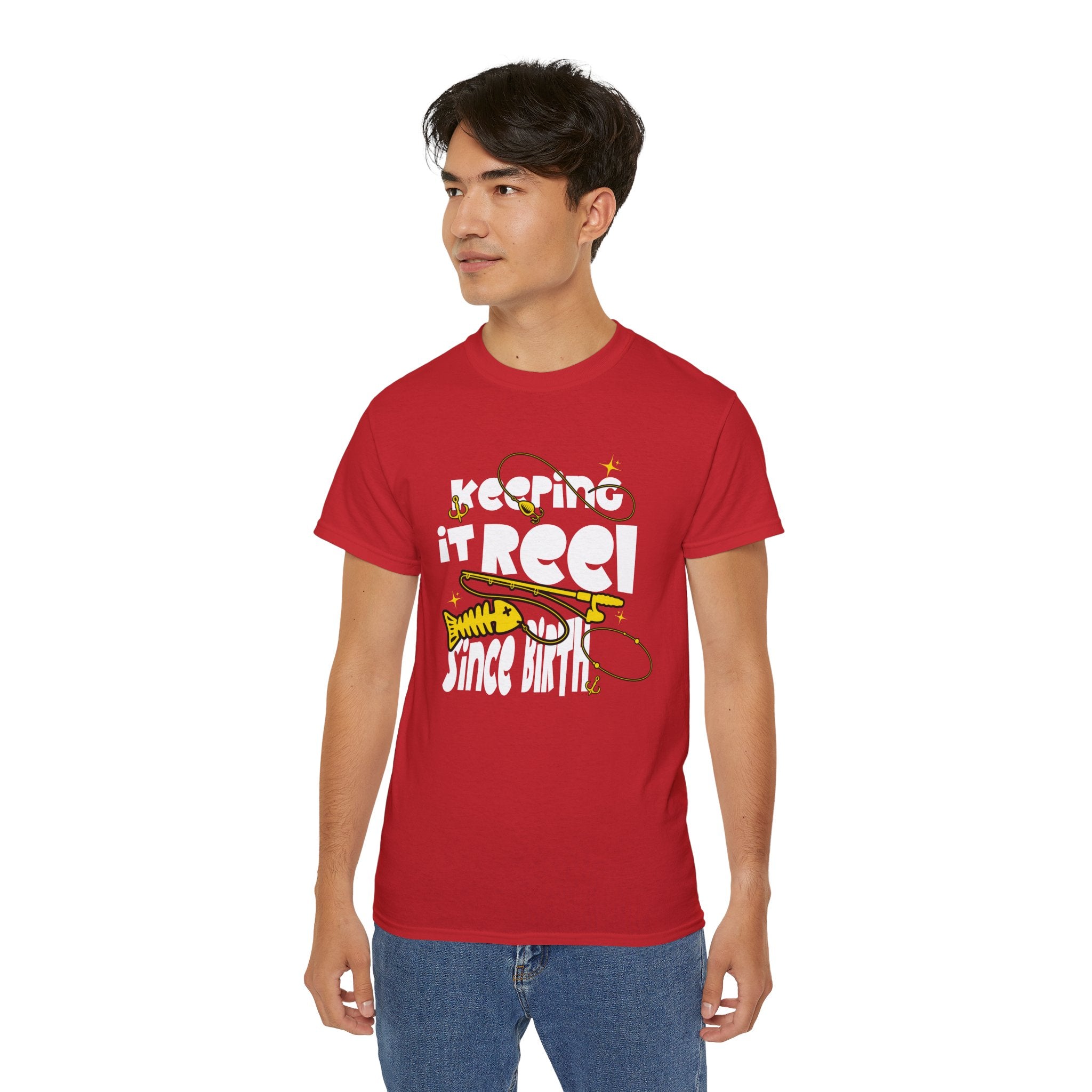 Keeping It Reel Since Birth Tee Cotton Fishing T-Shirt