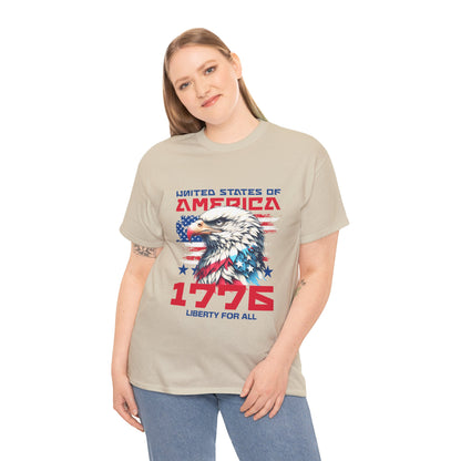 1776 Liberty For All T-Shirt — Patriotic American Eagle Independence Day Tee